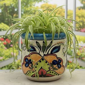 Vibrant Talavera Planter, Hand-Painted Mexican Ceramic